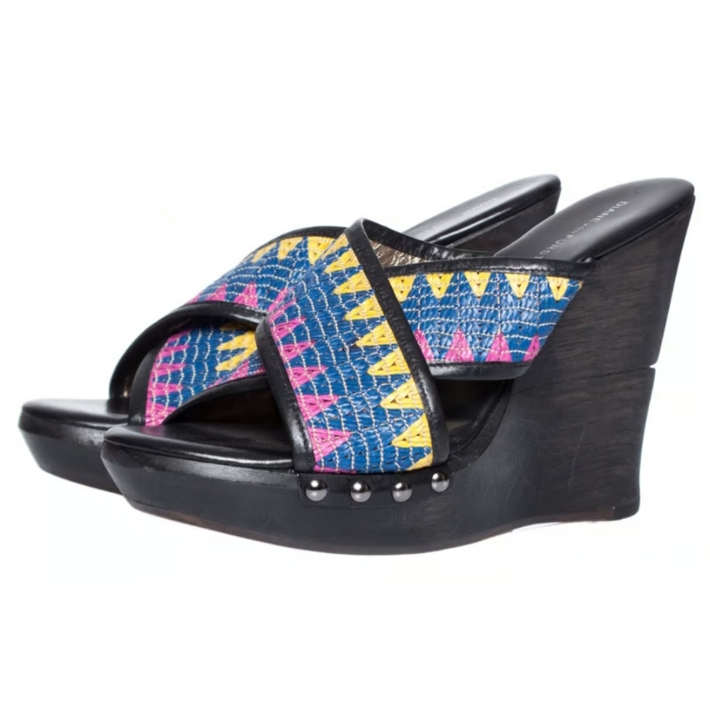 Diane Von Furstenberg multi color wedges
